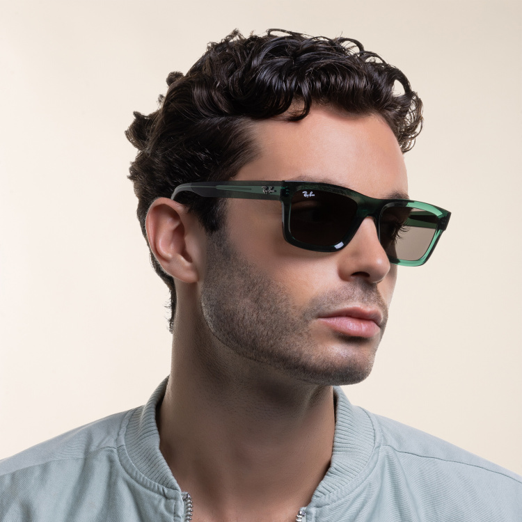 Shop Ray-Ban Warren Unisex Rectangle Sunglasses in Green online.