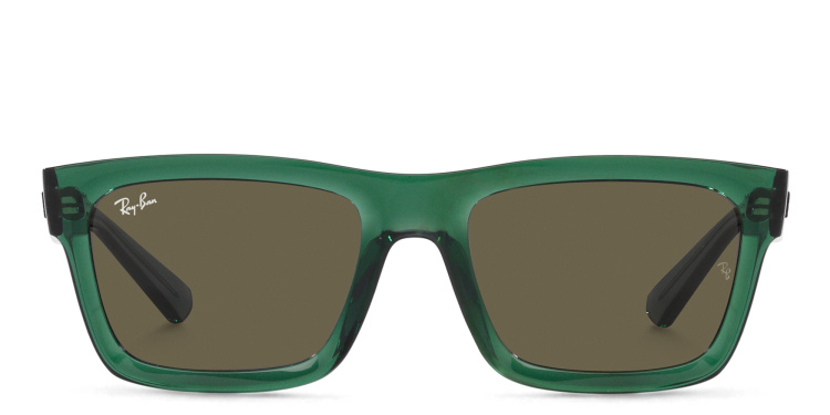 Shop Ray-Ban Warren Unisex Rectangle Sunglasses in Green online.