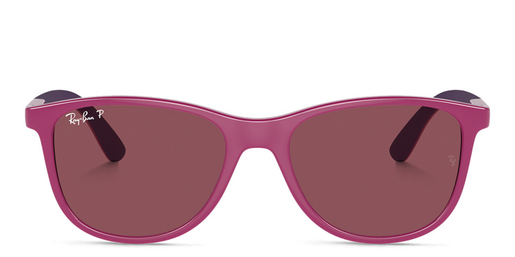 Shop Ray-Ban Junior Logo Kids Square Sunglasses in Purple online.