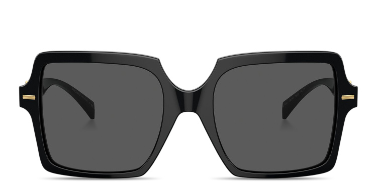 Shop VERSACE Medusa-embellished Square Sunglasses in Black online.