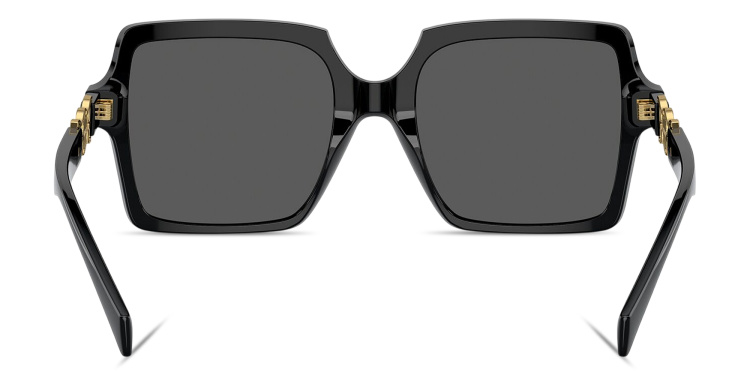 Shop VERSACE Medusa-embellished Square Sunglasses in Black online.