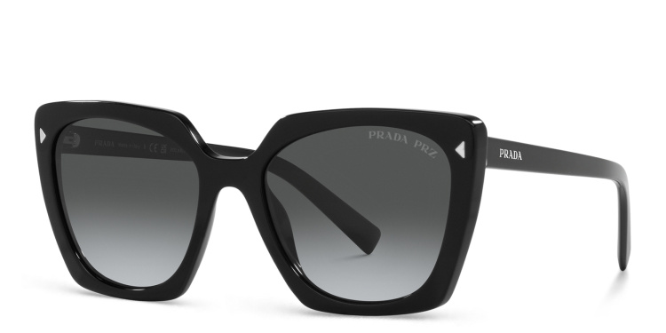 Shop PRADA Square Sunglasses in Black online.