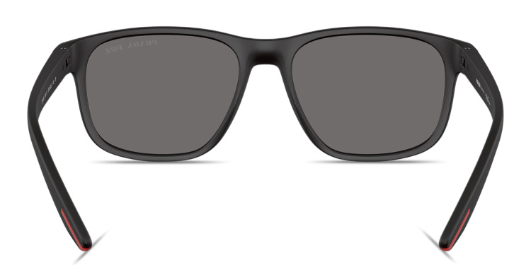 Shop Prada Linea Rossa Logo Signature Pillow Sunglasses in Black online.