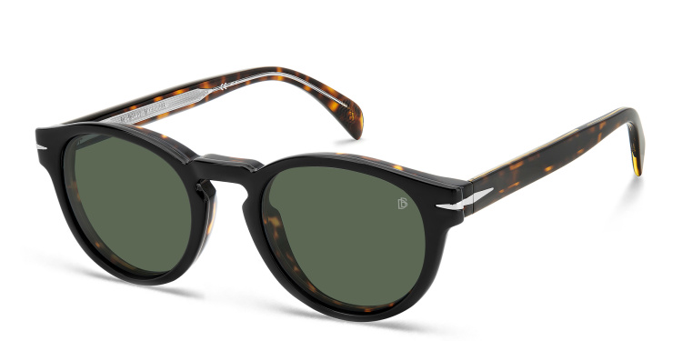 Shop DAVID BECKHAM Clip-On Round Eyeglasses in Havana online.