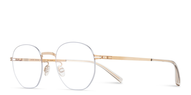Shop MYKITA Unisex Wataru Rimless Round Eyeglasses in Beige online.