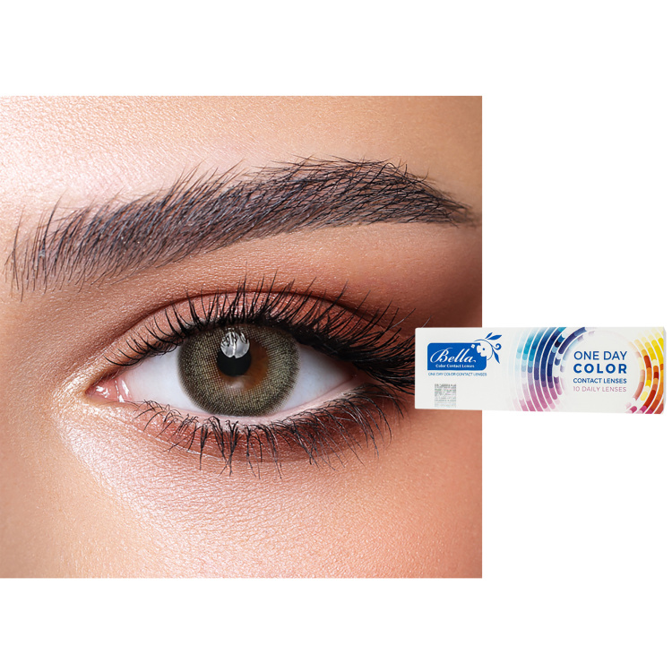 Shop Bella One-Day Color Contact Lenses - Pine in Green online.