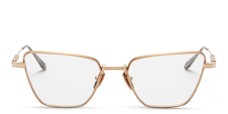 Shop AKONI Cat-Eye Eyeglasses in Gold online.