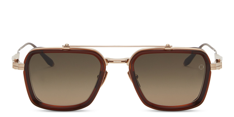 Shop AKONI Unisex Square Sunglasses in Brown online.