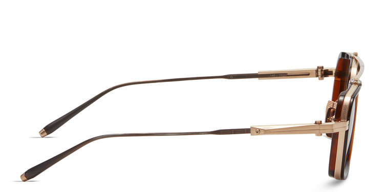 Shop AKONI Unisex Square Sunglasses in Brown online.