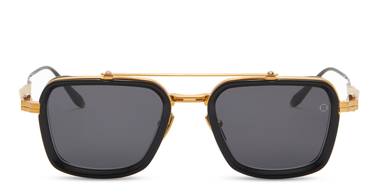 Shop AKONI Unisex Square Sunglasses in Black online.