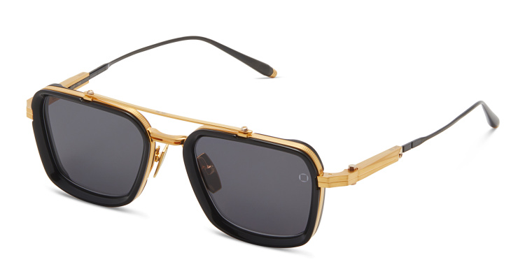 Shop AKONI Unisex Square Sunglasses in Black online.