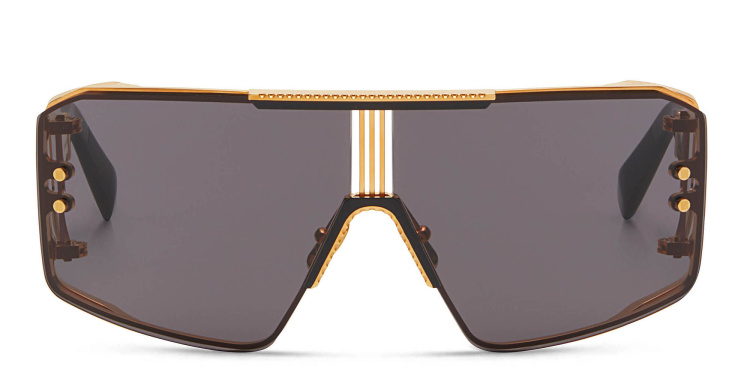 Shop BALMAIN Unisex Wide Irregular Sunglasses in Black online.