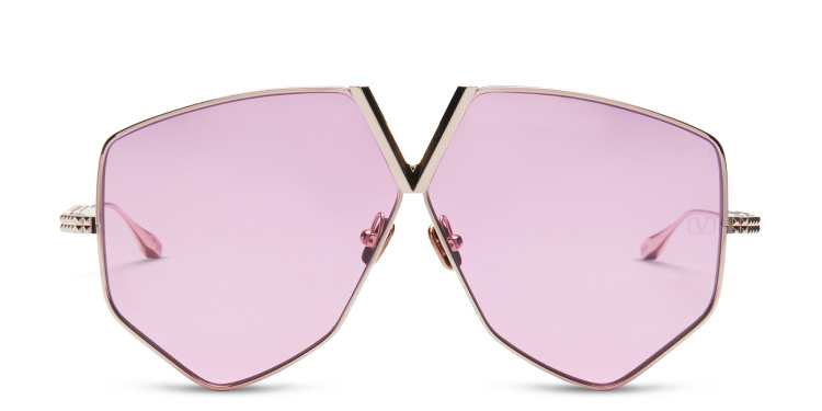 تسوق نظارات شمسية غير منتظمة كبيرة للجنسين فالنتينو بلون فضي أونلاين.