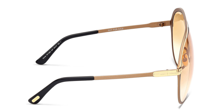 Shop TOM FORD Oversized Aviator Sunglasses in Gold online.