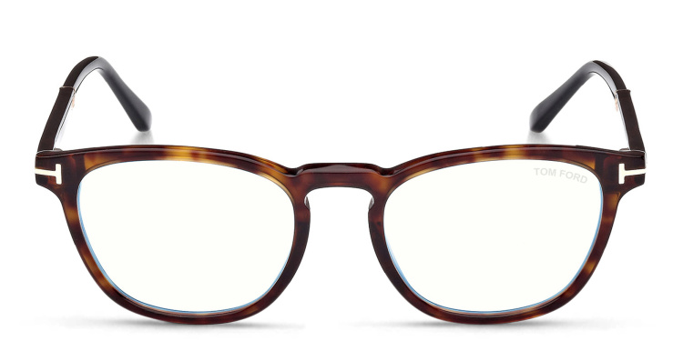 Shop TOM FORD Unisex Round Eyeglasses in Havana online.