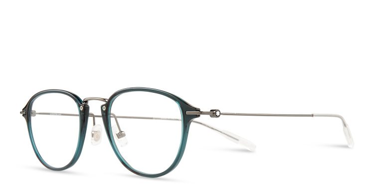 Shop MONTBLANC Round Eyeglasses in Silver online.