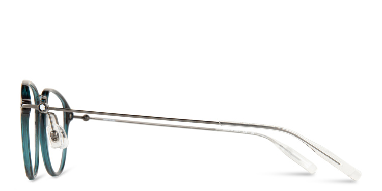 Shop MONTBLANC Round Eyeglasses in Silver online.