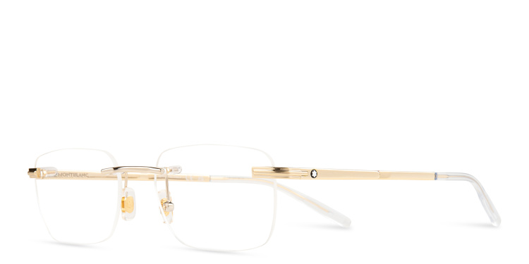 تسوق نظارات طبية مستطيلة بدون إطار مونت بلانك بلون ذهبي أونلاين.