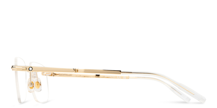تسوق نظارات طبية مستطيلة بدون إطار مونت بلانك بلون ذهبي أونلاين.