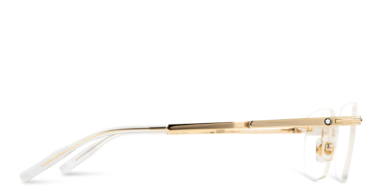 تسوق نظارات طبية مستطيلة بدون إطار مونت بلانك بلون ذهبي أونلاين.