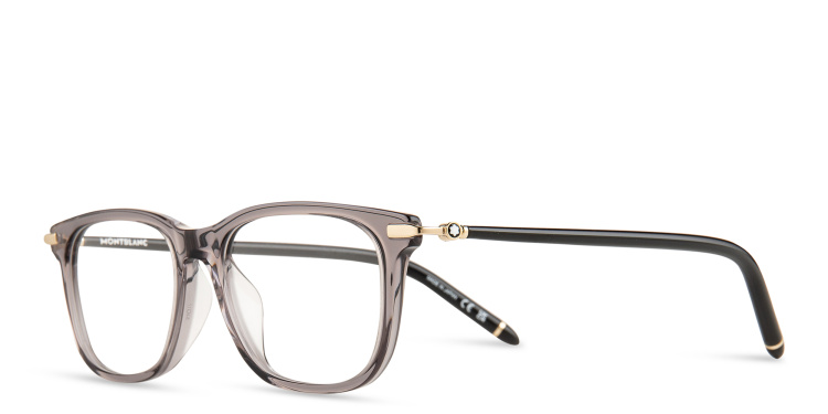 Shop MONTBLANC Rectangle Eyeglasses in Grey online.