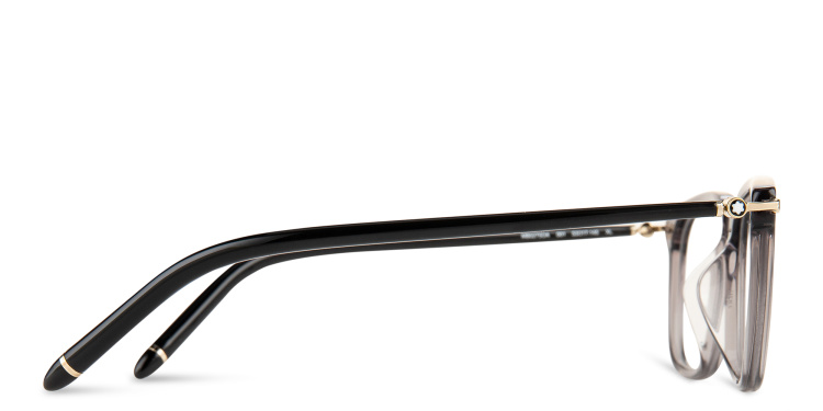 Shop MONTBLANC Rectangle Eyeglasses in Grey online.