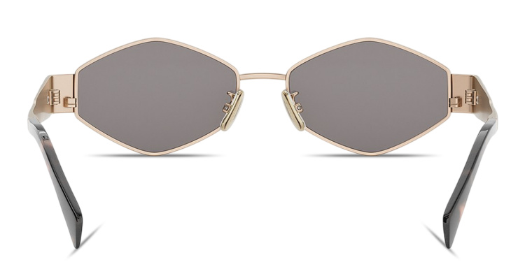 Shop CELINE Metal Triomphe Geometric Sunglasses in Gold online.