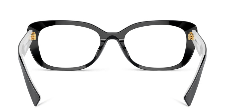 تسوق نظارات طبية مستطيلة واسعة ميو ميو بلون أسود أونلاين.