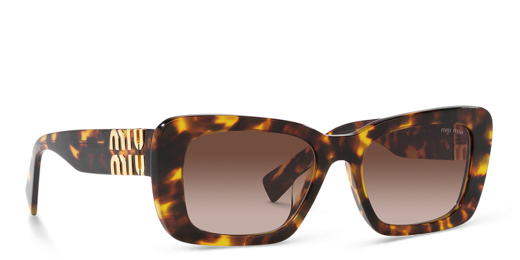 Shop MIU MIU Rectangle Sunglasses in Havana online.