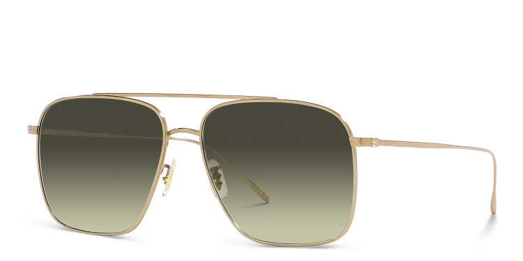 Shop OLIVER PEOPLES Unisex Pilot Sunglasses in Gold online.