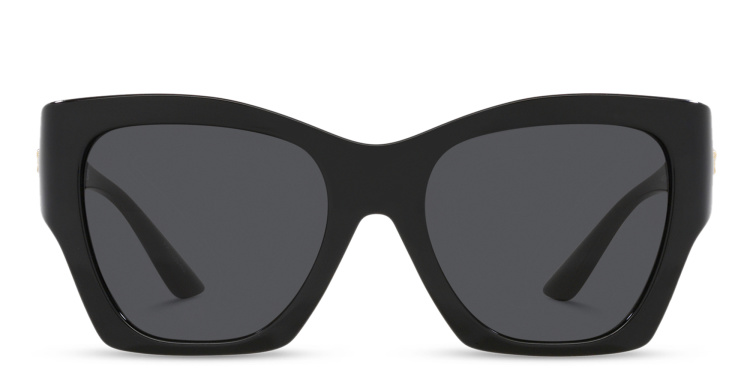 Shop VERSACE Medusa Irregular Sunglasses in Black online.