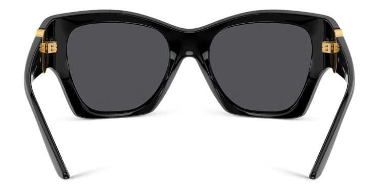 Shop VERSACE Medusa Irregular Sunglasses in Black online.
