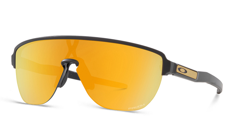 Shop Oakley Half-Rim Mask Sunglasses in Black online.