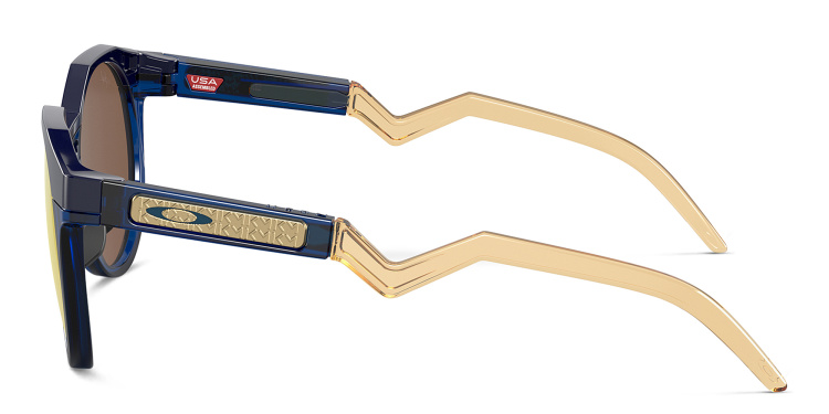 Shop Oakley HSTN Round Sunglasses in Blue online.