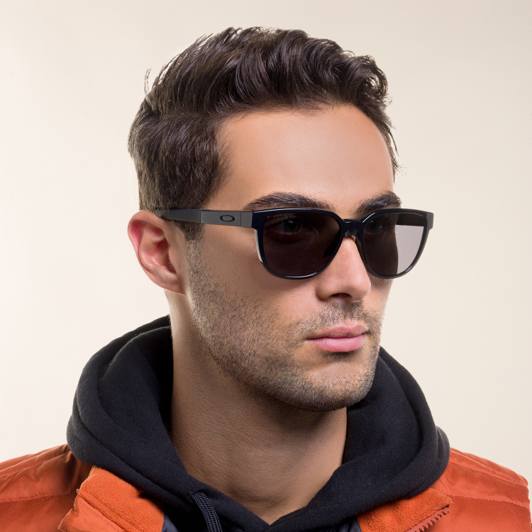 Shop Oakley Rectangle Sunglasses in Black online.