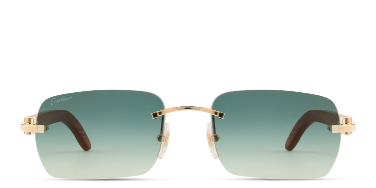 تسوق نظارات شمسية سينياتور سي دو كارتييه مستطيلة بدون إطار كارتييه بلون ذهبي أونلاين.