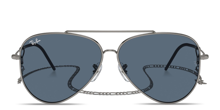 تسوق نظارات شمسية ريفيرس واسعة طراز بايلوت للجنسين راي بان بلون رصاصي أونلاين.