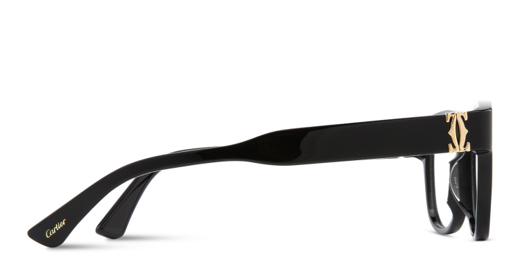 Shop Cartier C' de Cartier Square Eyeglasses in Black online.