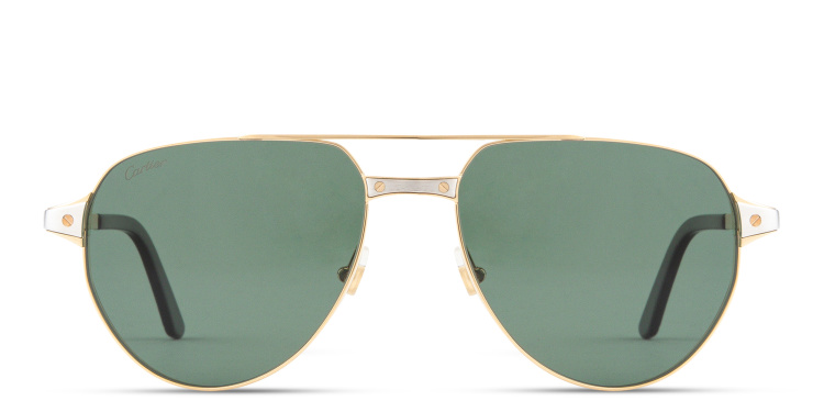 تسوق نظارات شمسية سانتوس دو كارتييه طراز بايلوت كارتييه بلون ذهبي أونلاين.