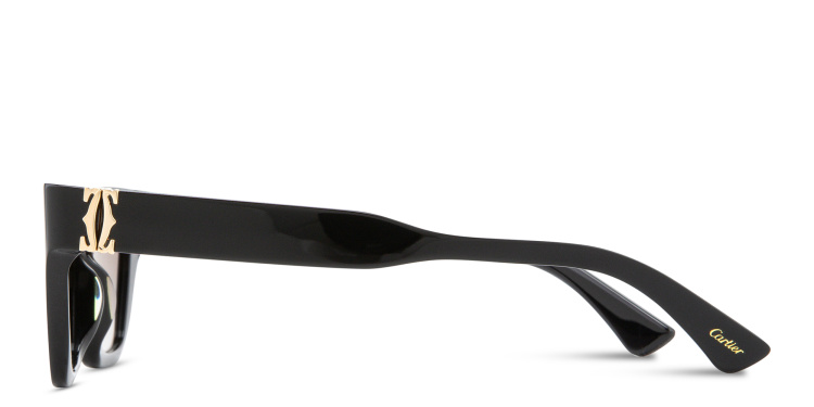 Shop Cartier Double 'C'de Cartier Cat-Eye Sunglasses in Black online.