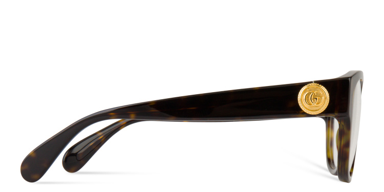 Shop GUCCI Square Eyeglasses in Havana online.
