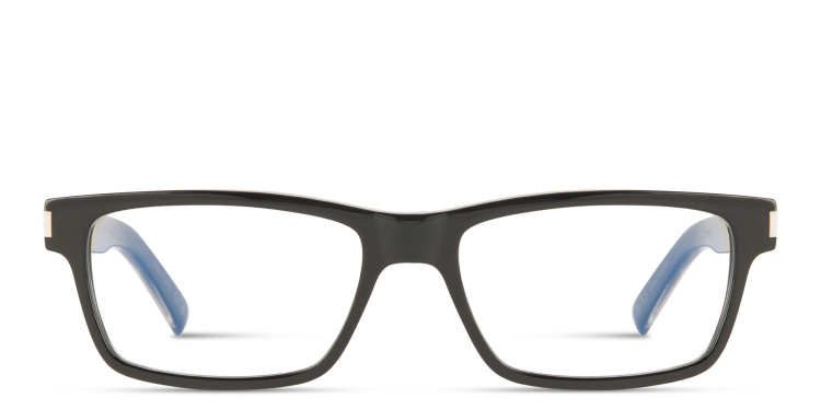 تسوق نظارات طبية مستطيلة واسعة سان لوران بلون أسود أونلاين.