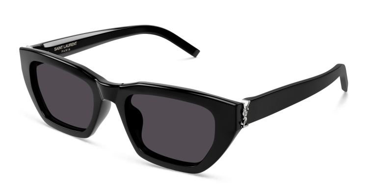 Shop SAINT LAURENT Cat-Eye Sunglasses in Black online.
