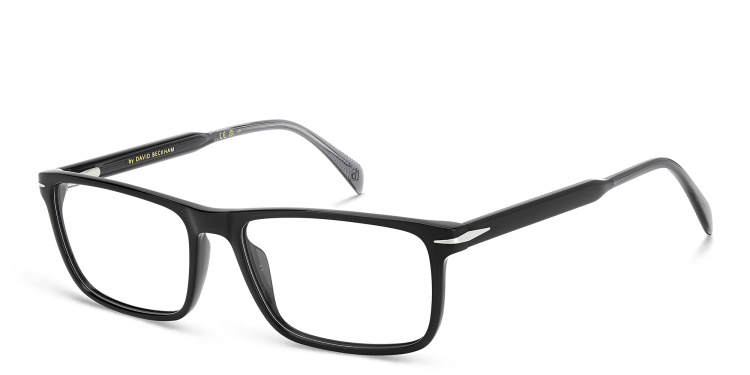 Shop DAVID BECKHAM Timeless Icons Wide Rectangle Eyeglasses in Grey online.
