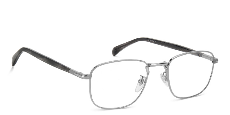 Shop DAVID BECKHAM Rectangle Eyeglasses in Silver online.