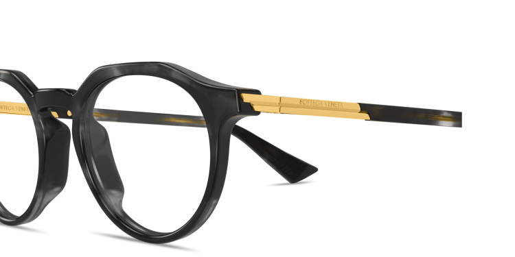 Shop BOTTEGA VENETA Ribbon Panthos Eyeglasses in Black online.