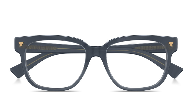 Shop BOTTEGA VENETA Triangle Stud Square Eyeglasses in Grey online.