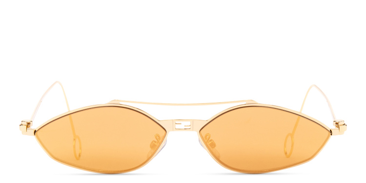 Shop FENDI Baguette Cat-Eye Sunglasses in Gold online.
