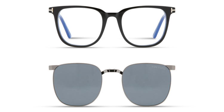Shop TOM FORD Square Eyeglasses in Black online.