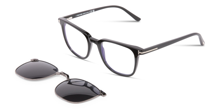 Shop TOM FORD Square Eyeglasses in Black online.